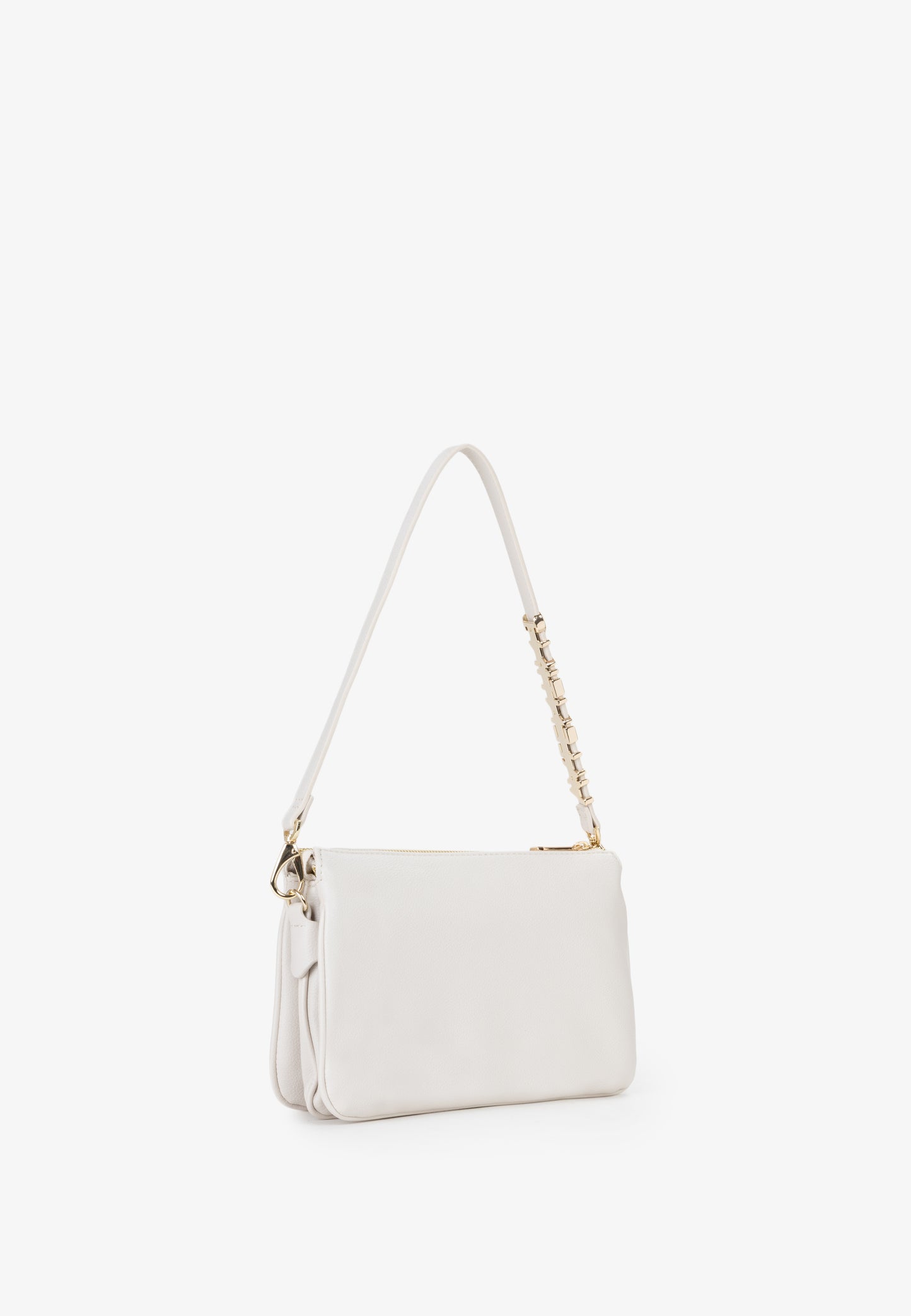 Sac bandoulière femme écru détail chaîne dorée élégant