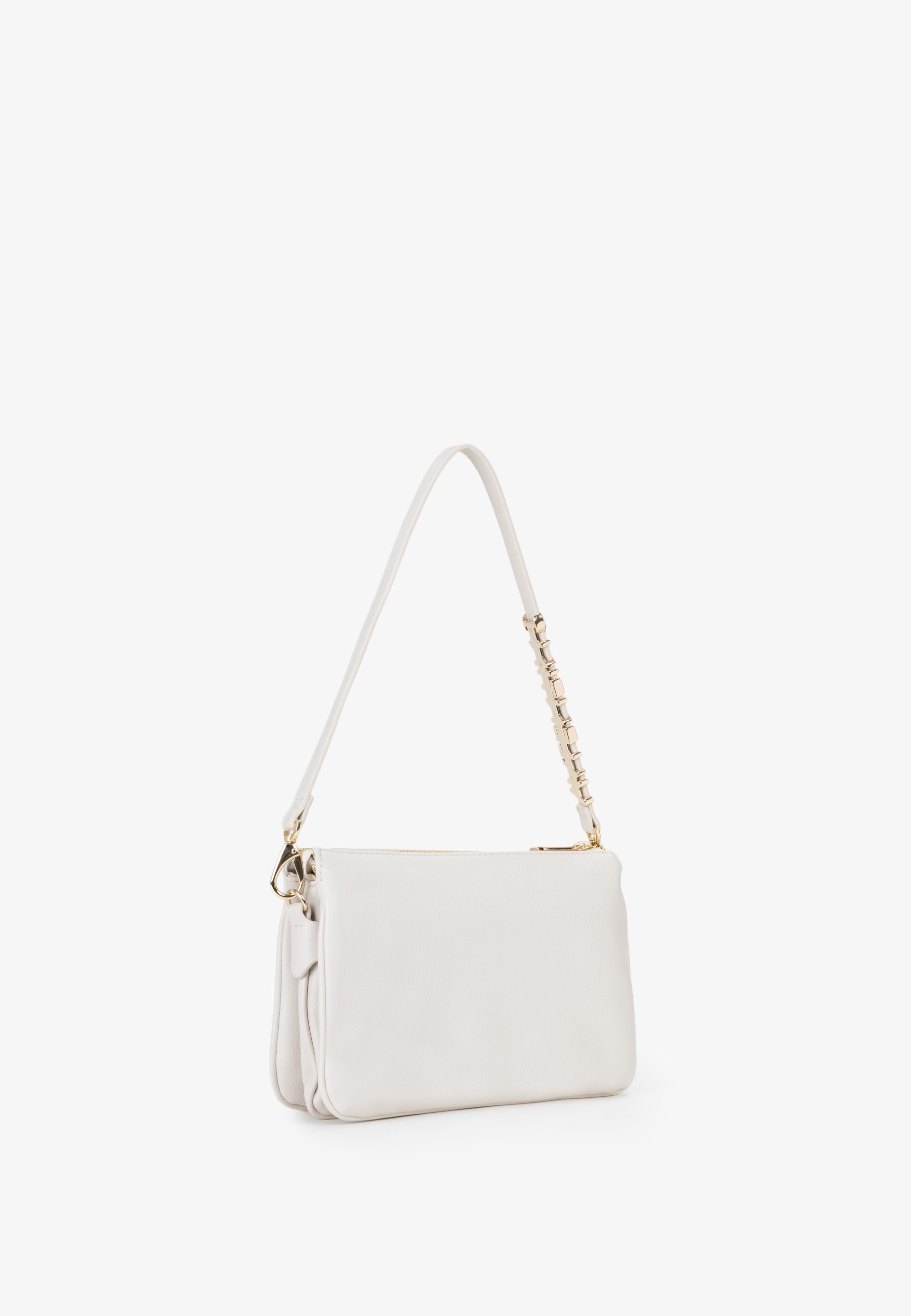 Sac bandoulière femme écru détail chaîne dorée élégant