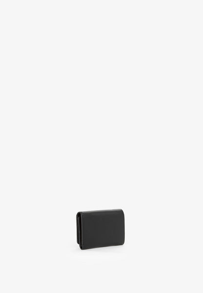 Portefeuille femme cuir grainé noir compact élégant