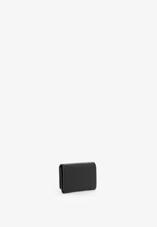 Portefeuille femme cuir grainé noir compact élégant