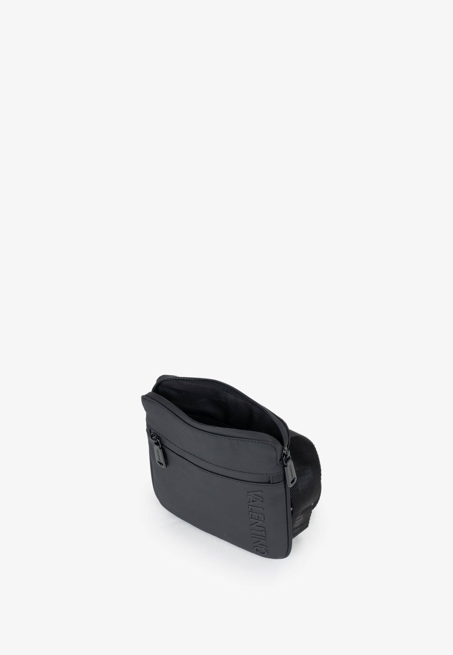 Sac bandoulière homme noir mat zippé compact