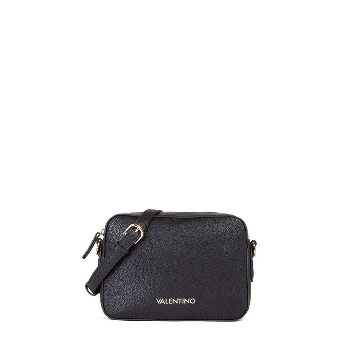 Sac bandoulière femme cuir grainé noir zippé
