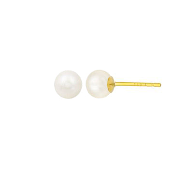 Clous d'oreilles femme or jaune 9k perle de culture