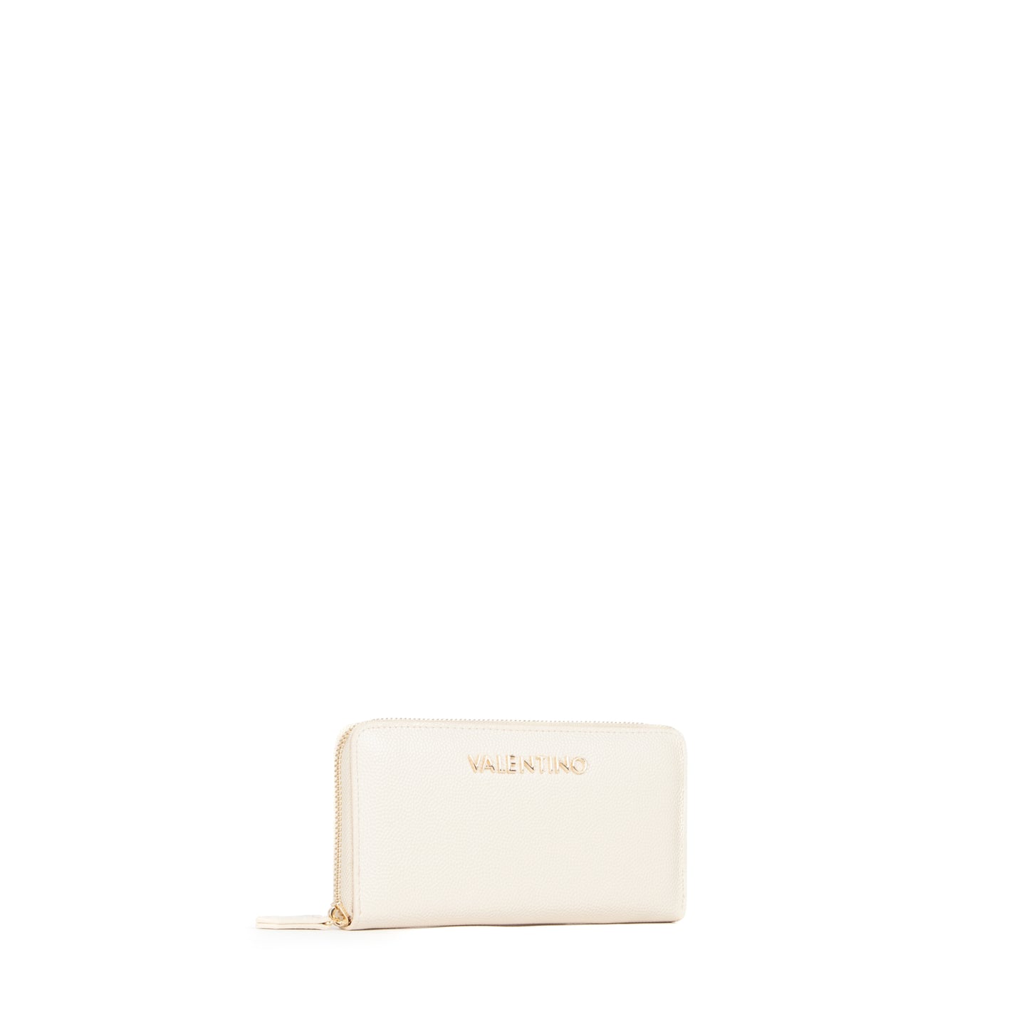 Portefeuille femme zippé beige doré élégant