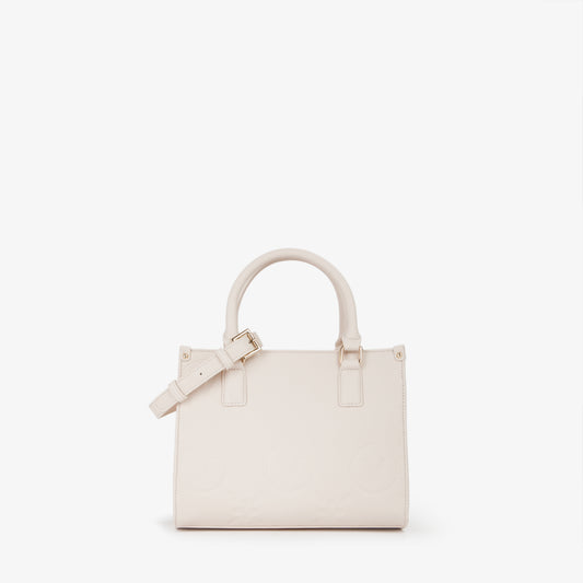 Sac à main femme écru structuré bandoulière réglable