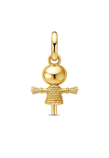 Charm pendentif métal doré épouvantail zirkonia