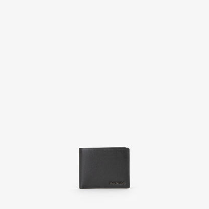 Portefeuille homme cuir grainé noir bifold élégant