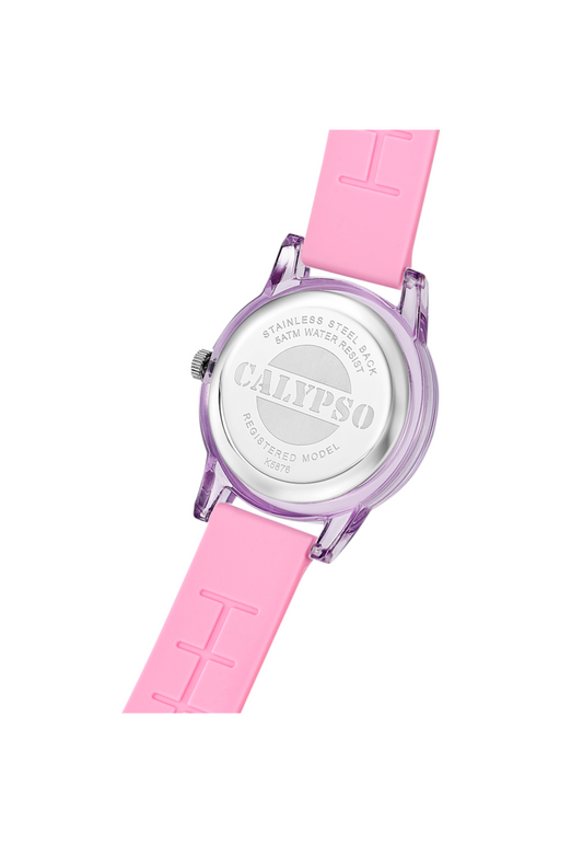 MONTRE ROSE, BRACELET CAOUTCHOUC, FILLE