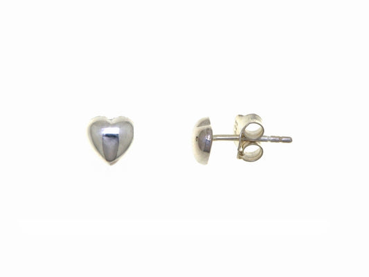 Clou d'oreille femme argent rhodié motif cœur