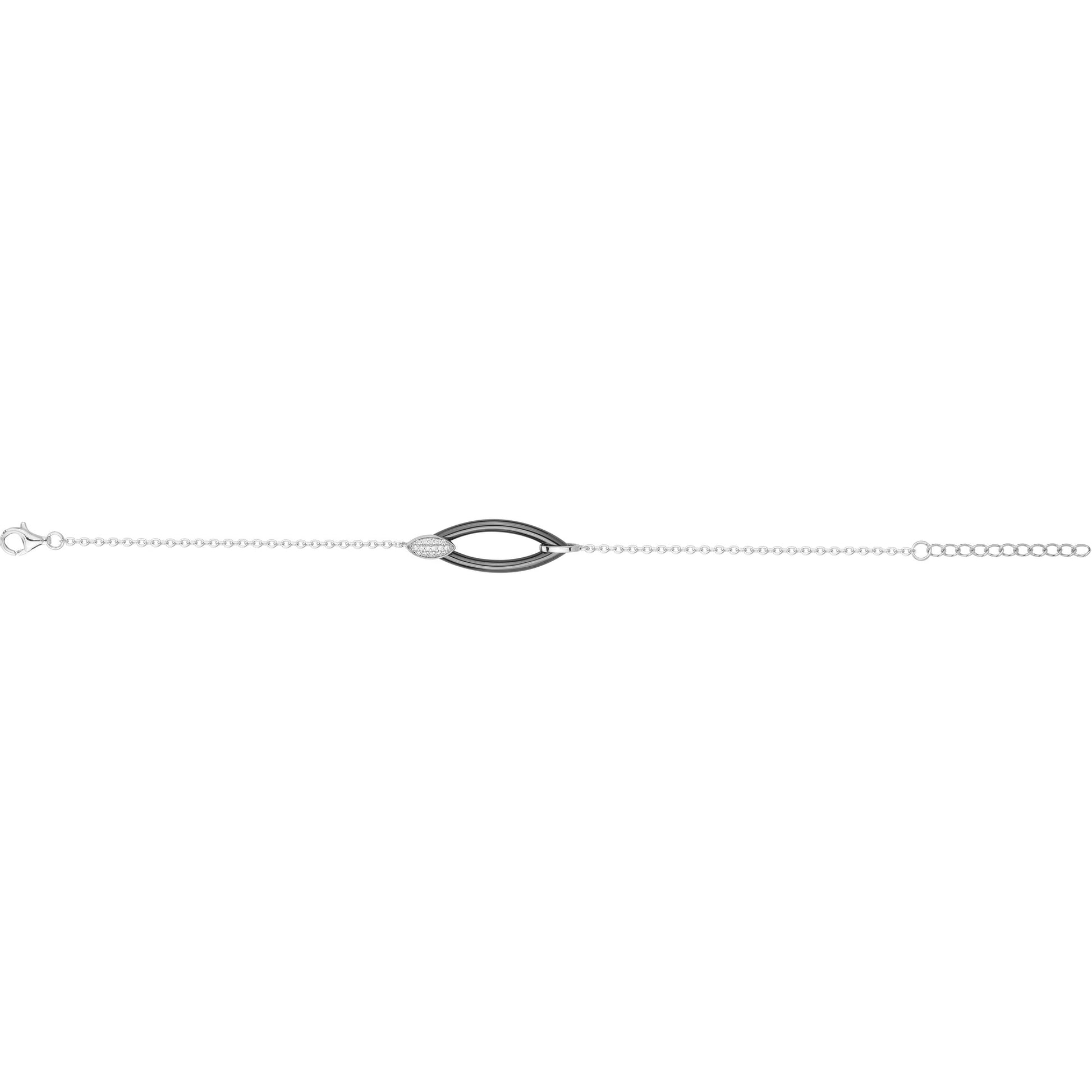 BRACELET ARGENT - CERAMQIUE NOIRE - ZIRCONIA