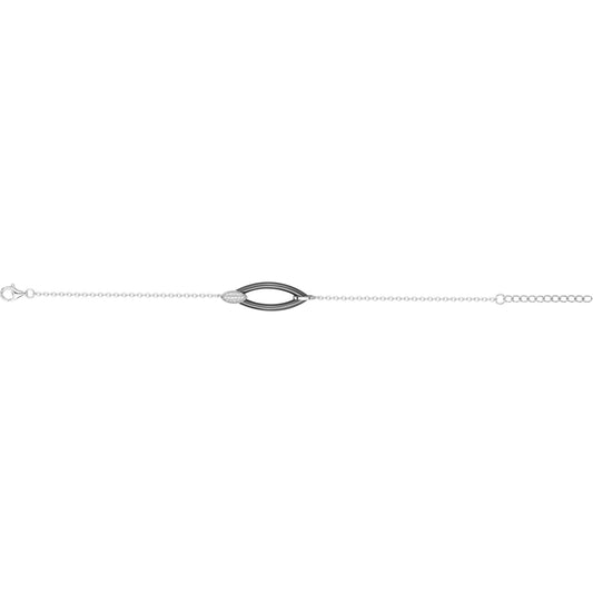 BRACELET ARGENT - CERAMQIUE NOIRE - ZIRCONIA