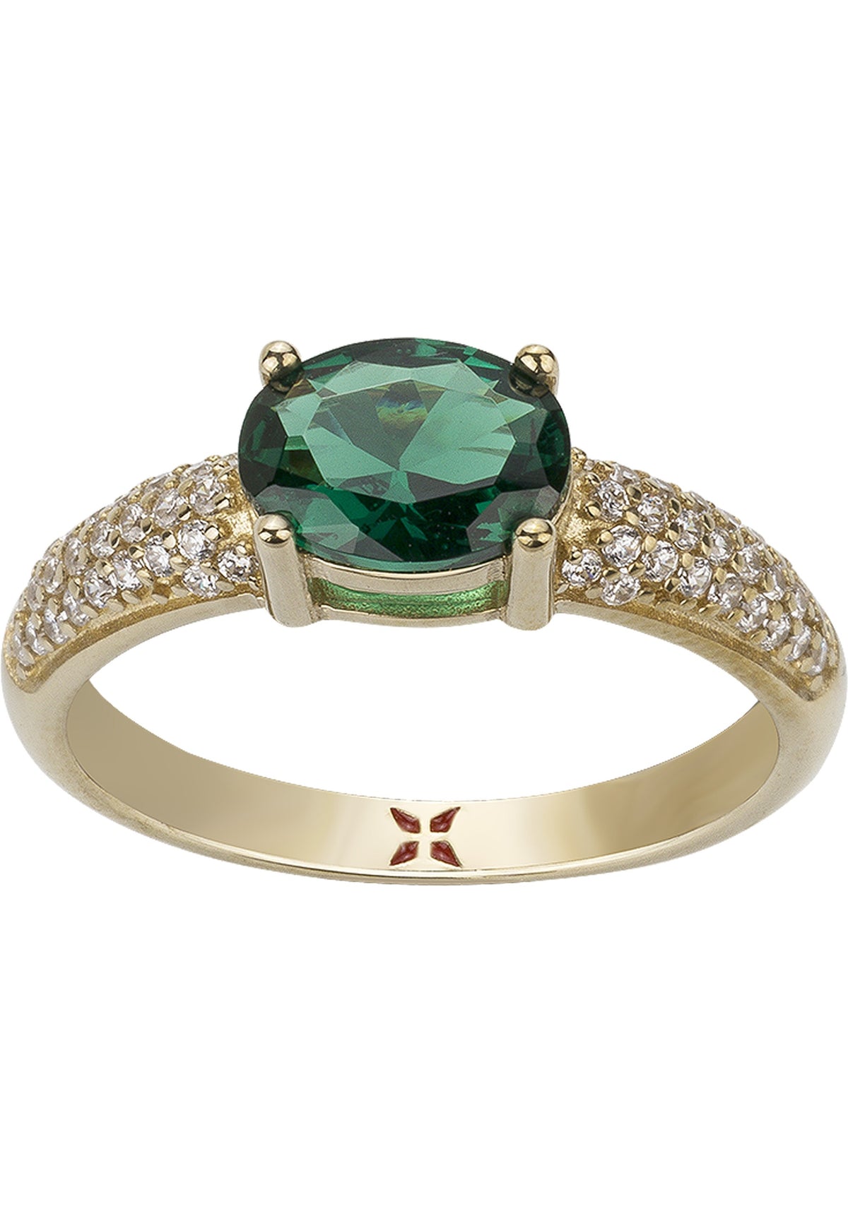 ANELLO CON PLACCA - ZIRCONIA - ZIRCONIA VERDE
