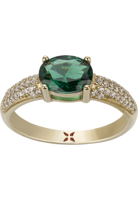 ANELLO CON PLACCA - ZIRCONIA - ZIRCONIA VERDE