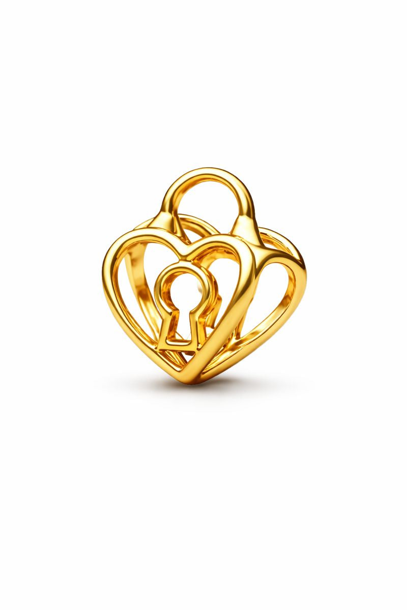 Breloque cadenas en forme de cœur ajouré