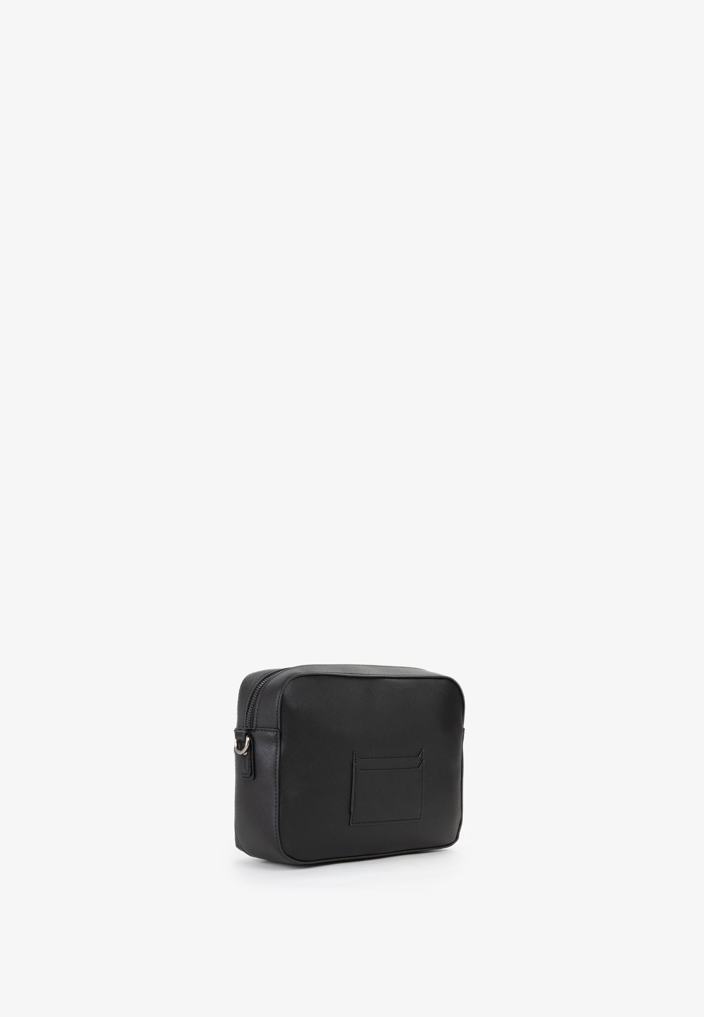 Sac bandoulière homme noir similicuir zip avant