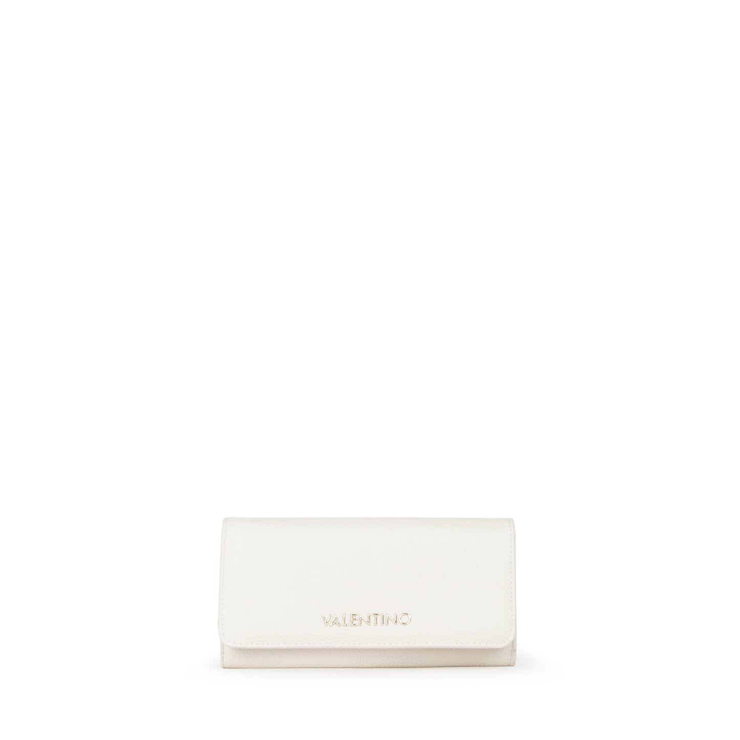 Portefeuille femme écru simili cuir fermeture rabat Valentino