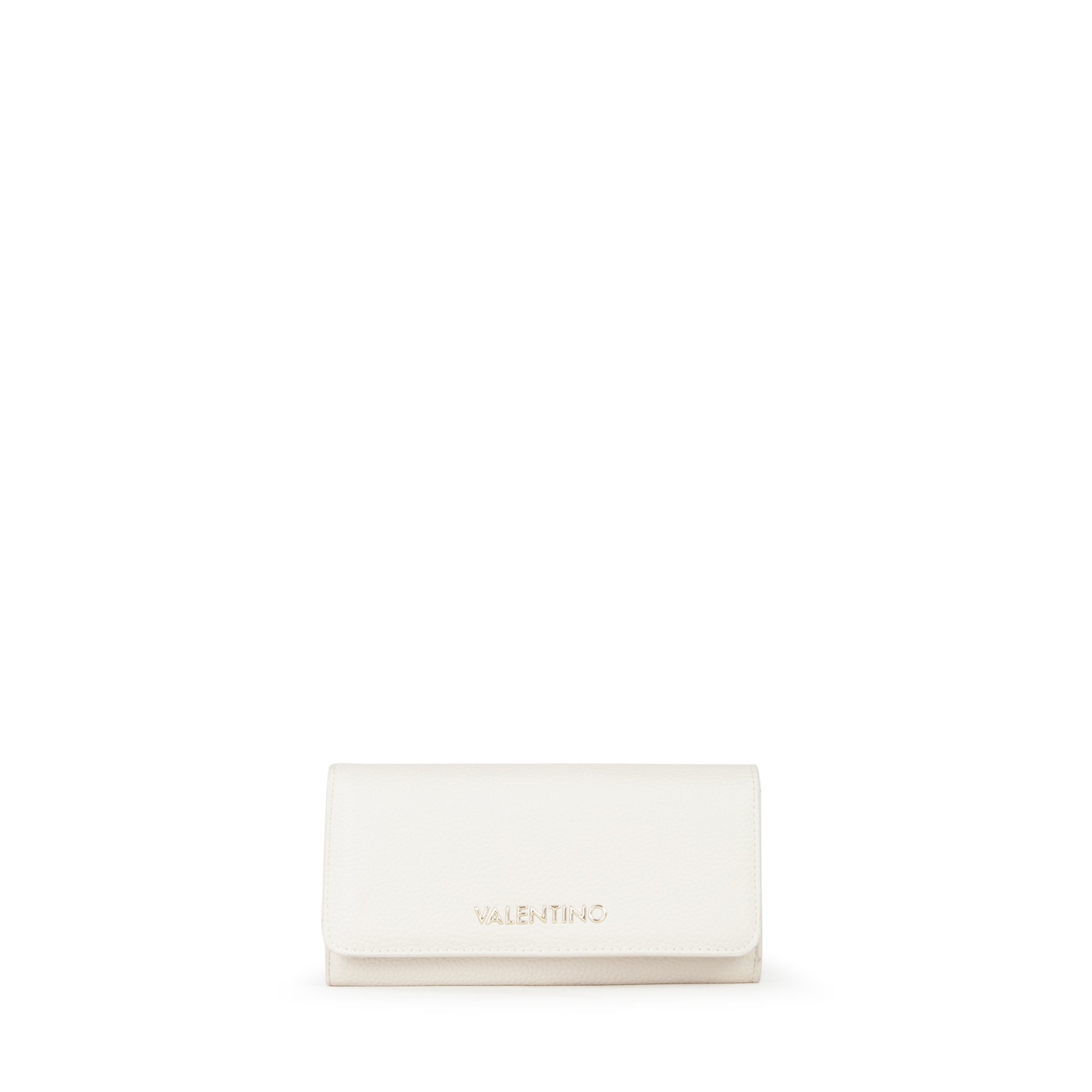 Portefeuille femme écru simili cuir fermeture rabat Valentino