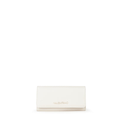 Portefeuille femme écru simili cuir fermeture rabat Valentino