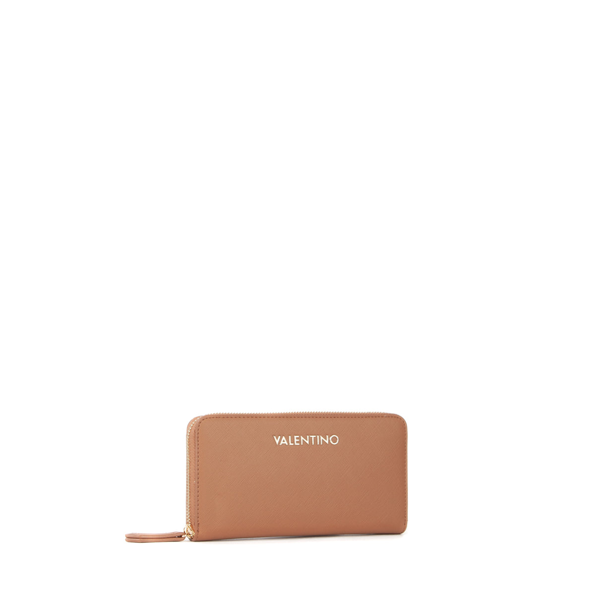 Portefeuille femme zippé cuoio saffiano gold