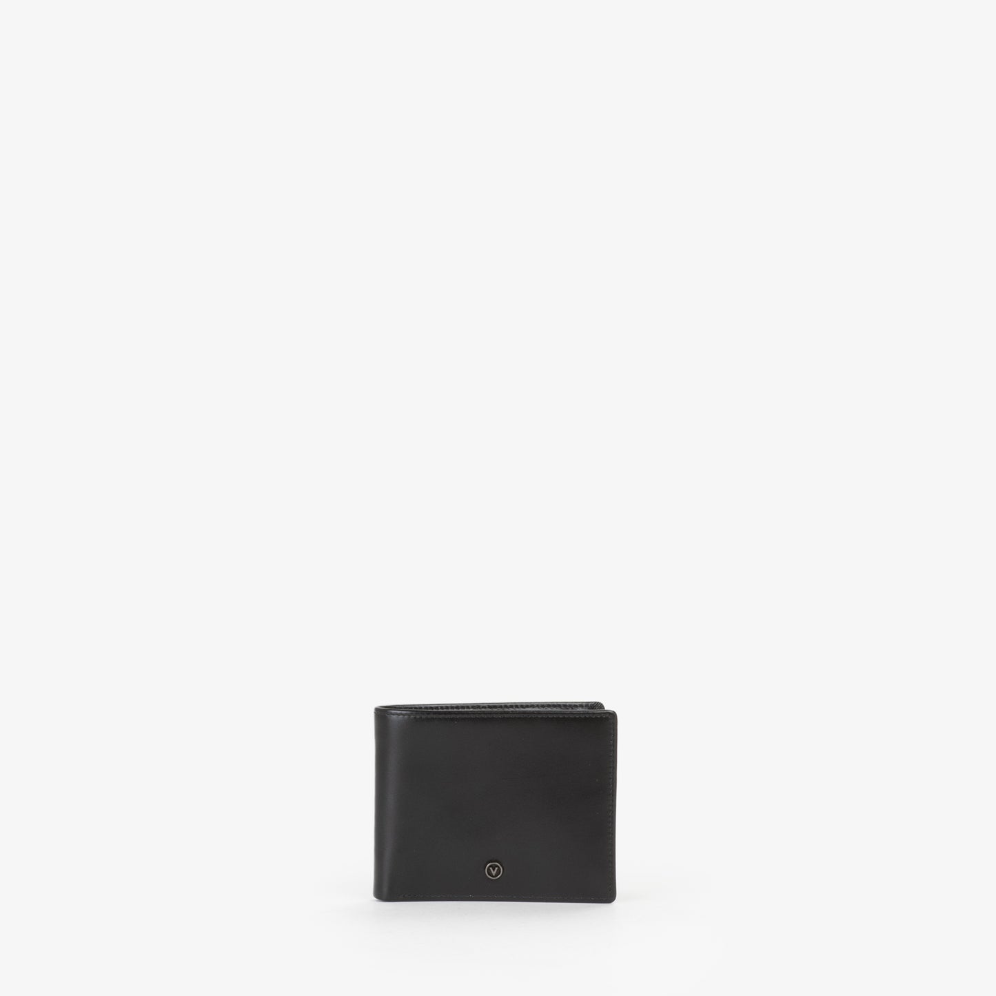Portefeuille homme cuir lisse noir bifold compact