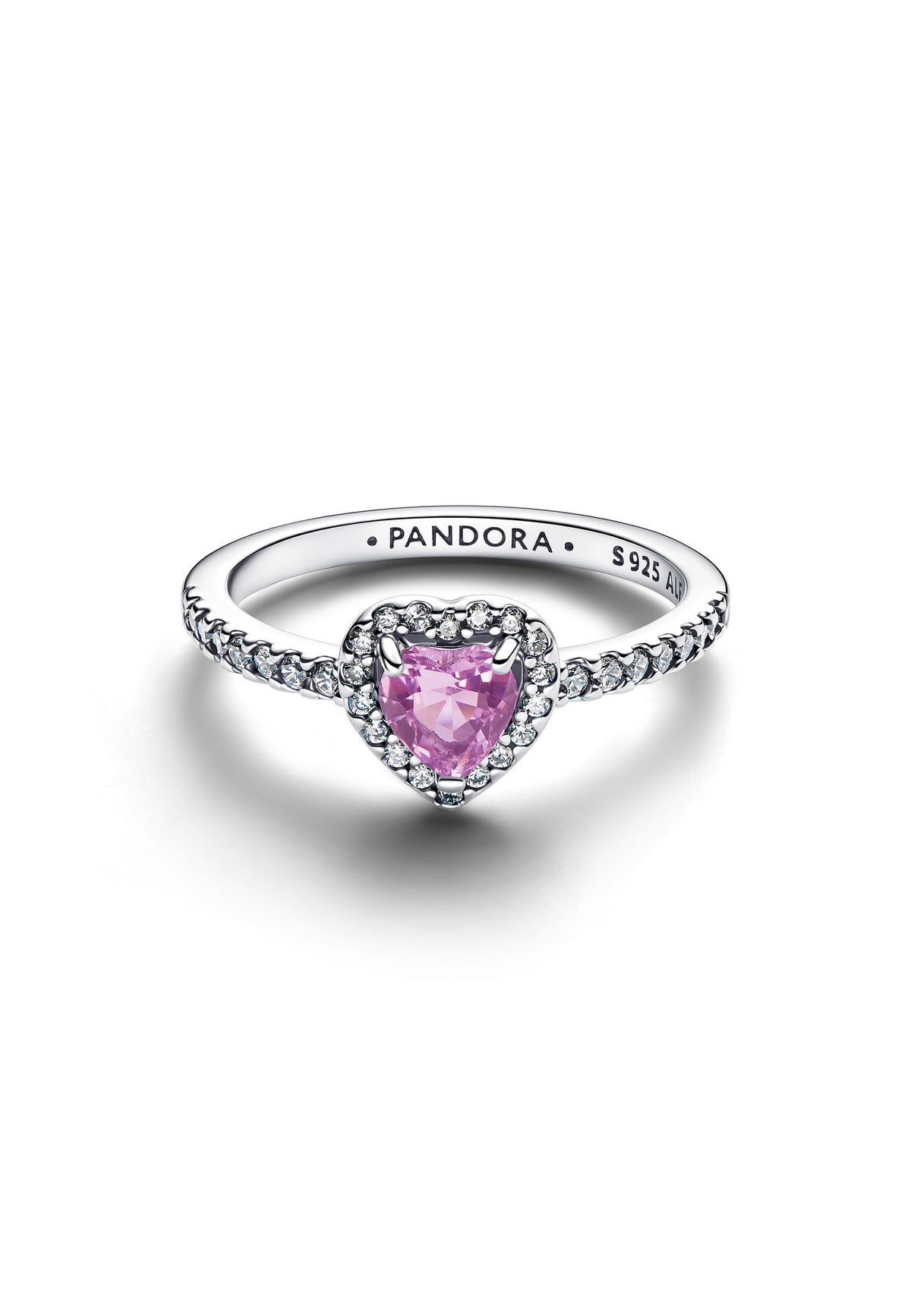 Bague cœur violet clair surélevée