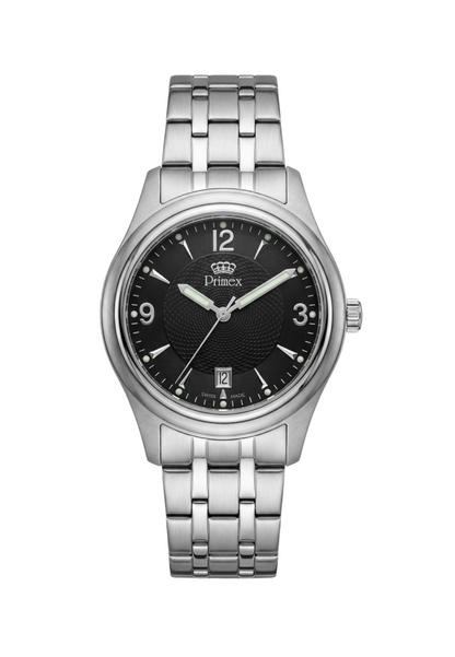 MONTRE SWISS MADE - BRACELET ACIER ARGENTE - CADRAN NOIR