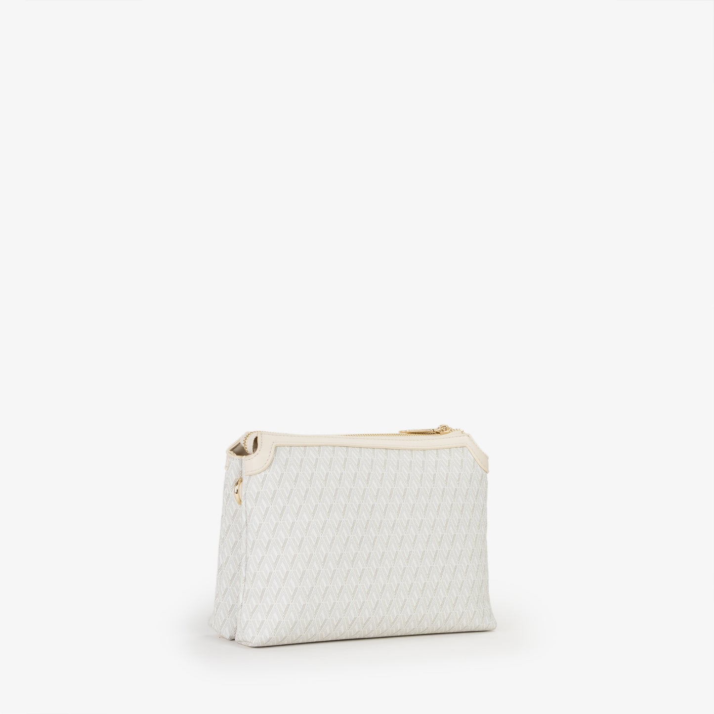 Sac bandoulière femme écru monogramme logo doré