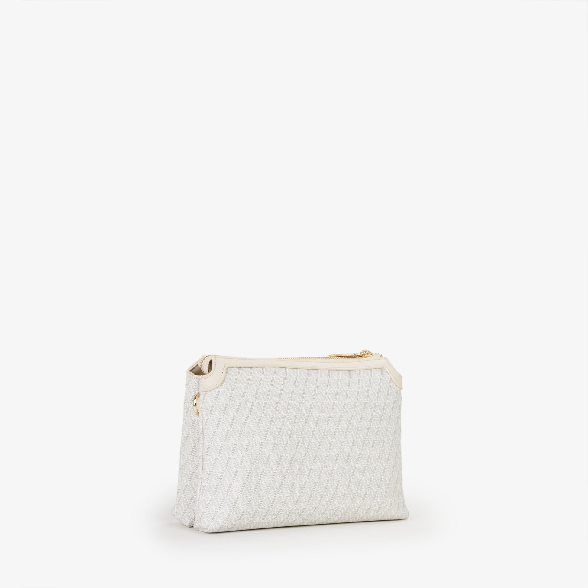 Sac bandoulière femme écru monogramme logo doré