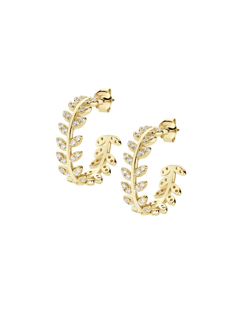 Boucles d'oreilles en argent sterling avec zircones blanches - Or