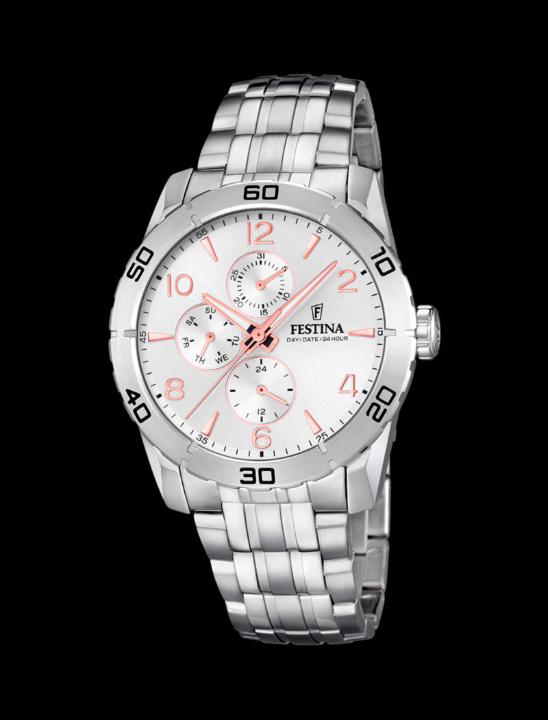 MONTRE GRIS, BRACELET ACIER INOXYDABLE, HOMME