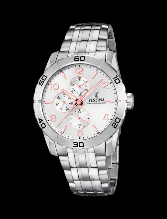 MONTRE GRIS, BRACELET ACIER INOXYDABLE, HOMME
