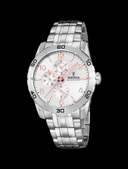 MONTRE GRIS, BRACELET ACIER INOXYDABLE, HOMME