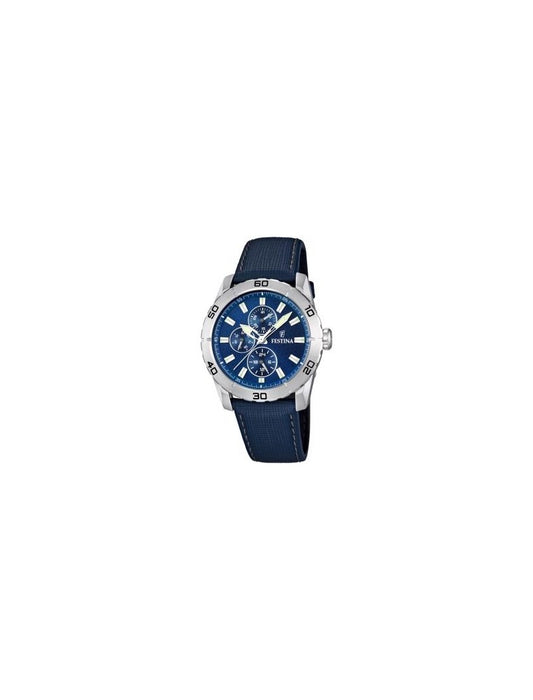 MONTRE BLEU, BRACELET CUIR, HOMME