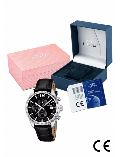MONTRE NOIR, BRACELET CUIR, HOMME