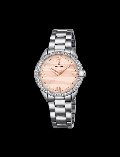 MONTRE ROSE BRACELET EN ACIER INOXYDABLE FEMME