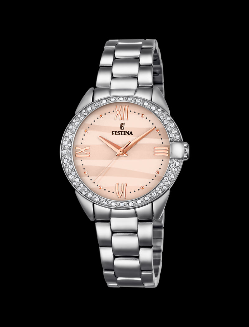 MONTRE ROSE BRACELET EN ACIER INOXYDABLE FEMME