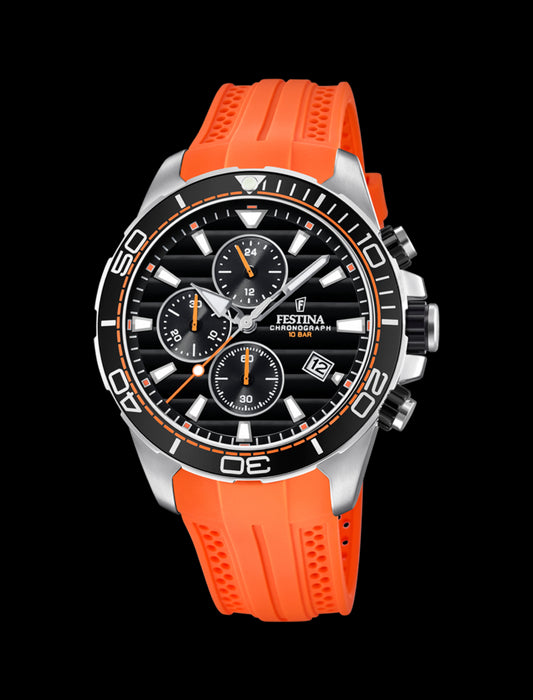 MONTRE THE ORIGINALS ORANGE, CAOUTCHOUC, HOMME