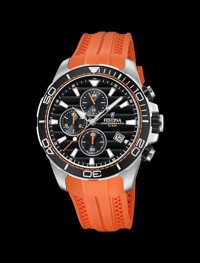MONTRE THE ORIGINALS ORANGE, CAOUTCHOUC, HOMME
