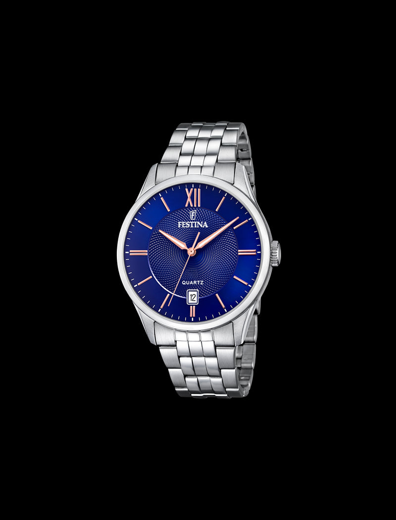 MONTRE FESTINA CLASSICS POUR HOMMES  AVEC CADRAN BLEU
