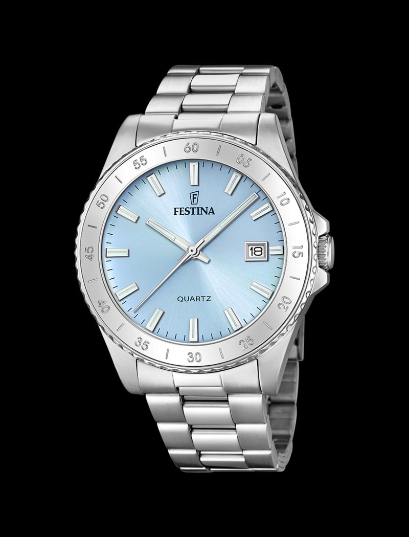 MONTRE BLEU BRACELET EN ACIER INOXYDABLE FEMME