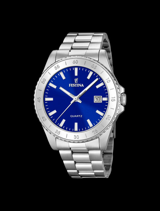 MONTRE FESTINA F20428/C BLEU BRACELET EN ACIER INOXYDABLE FEMME