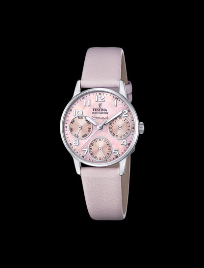MONTRE ROSE, BRACELET CAOUTCHOUC, FEMME