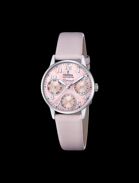 MONTRE ROSE, BRACELET CAOUTCHOUC, FEMME