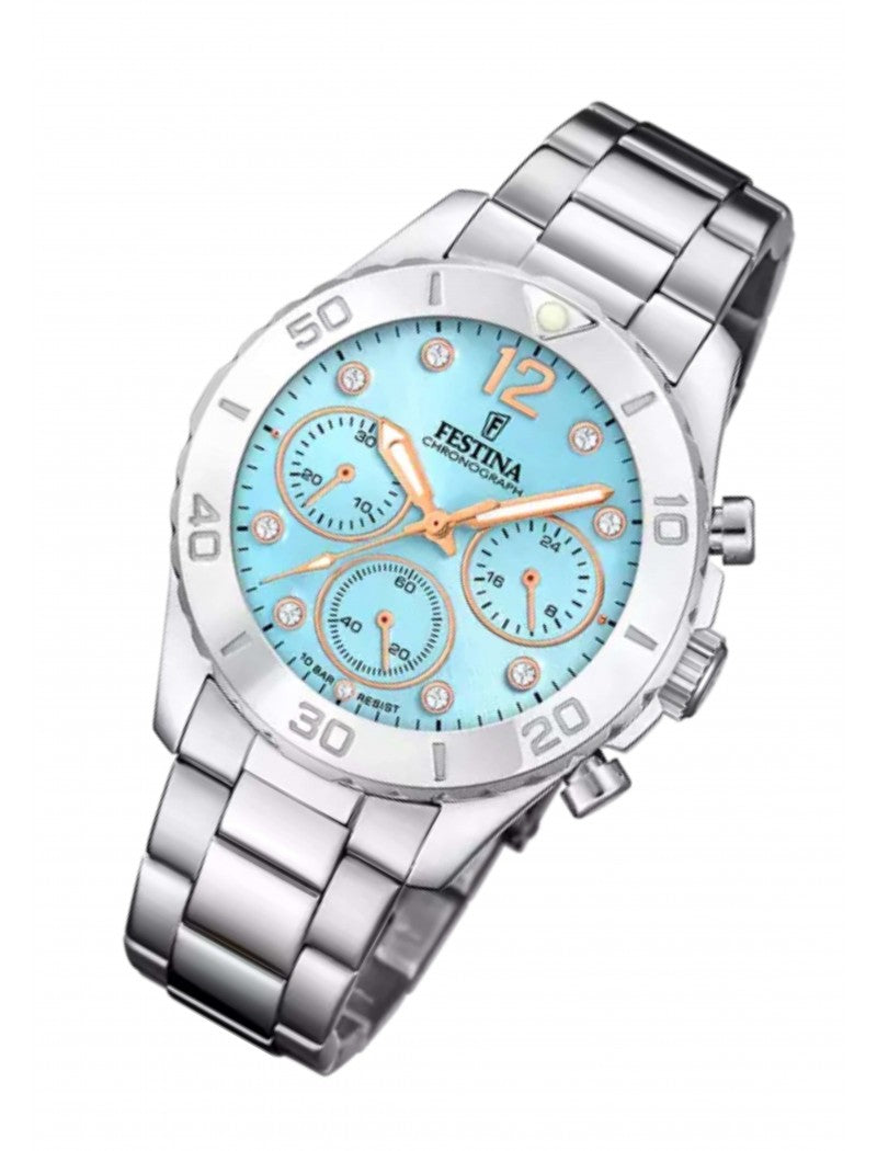 MONTRE FESTINA BOYFRIEND  BLEU BRACELET EN ACIER INOXYDABLE L, FEMME