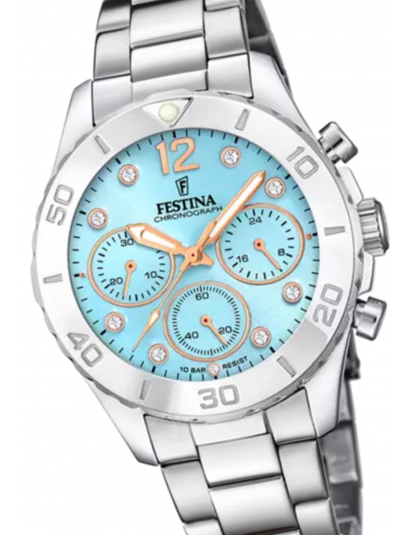 MONTRE FESTINA BOYFRIEND  BLEU BRACELET EN ACIER INOXYDABLE L, FEMME