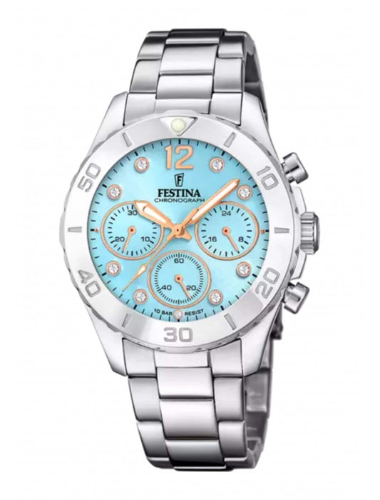 MONTRE FESTINA BOYFRIEND  BLEU BRACELET EN ACIER INOXYDABLE L, FEMME