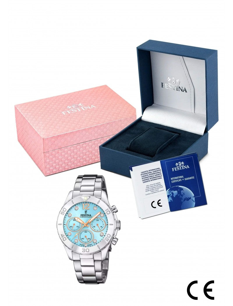 MONTRE FESTINA BOYFRIEND  BLEU BRACELET EN ACIER INOXYDABLE L, FEMME