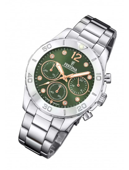 MONTRE FESTINA BOYFRIEND  BRACELET EN ACIER INOXYDABLE L VERT, FEMME