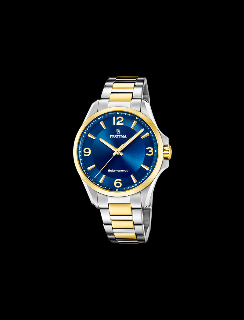 FESTINA SOLAR ENERGY  BLEU ACIER INOXYDABLE L, HOMME