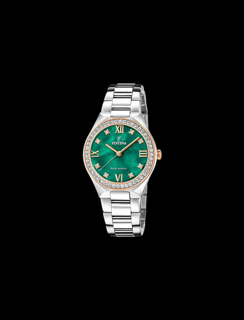 FESTINA SOLAR ENERGY  VERT ACIER INOXYDABLE L, FEMME